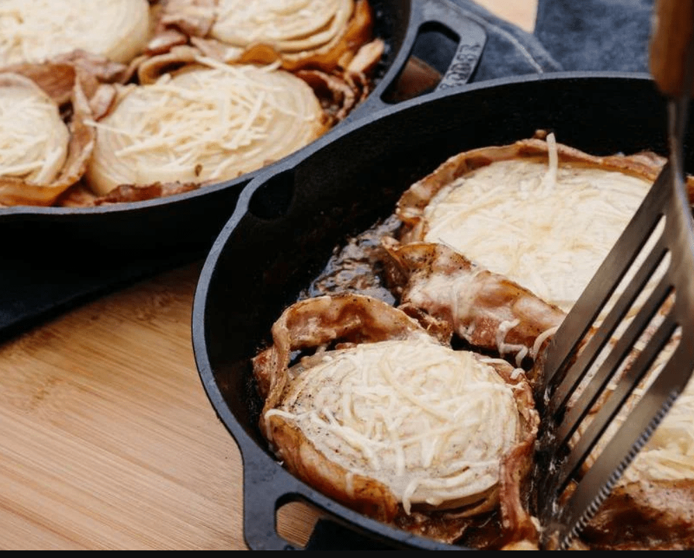Bacon-Wrapped Parmesan Onions grilled on a Breeo Fire pit