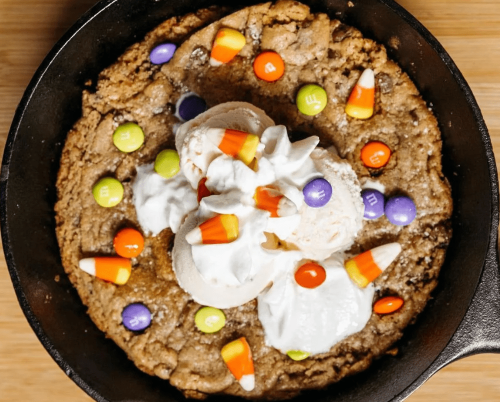 Skillet Cookie Monster made on a Breeo Fire pit