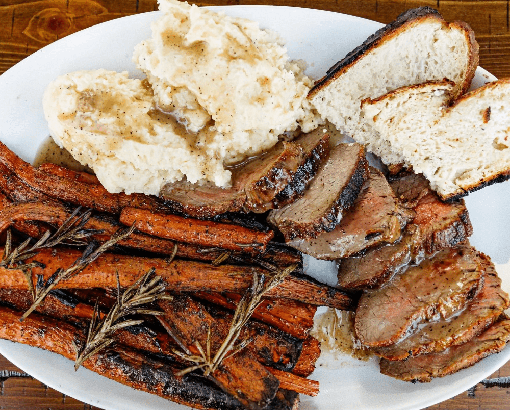 Thanksgiving meal cooked over the Breeo