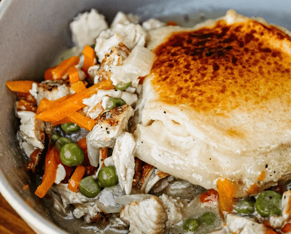 Chicken Pot Pie made over a Breeo fire pit