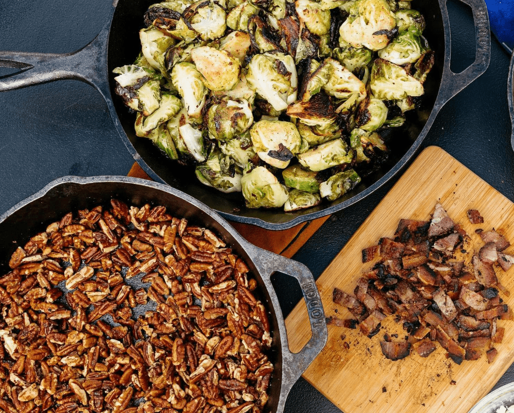 Honey-Balsamic Brussel Sprouts Grilled over the fire with Breeo