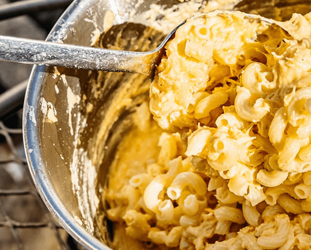 Mac & Cheese cooked over the X Series Firepit