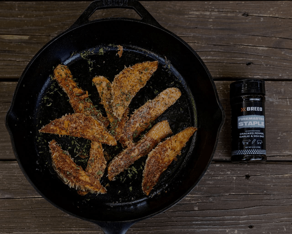 Garlic Parmesan Sweet Potato Wedges cooked on a Breeo