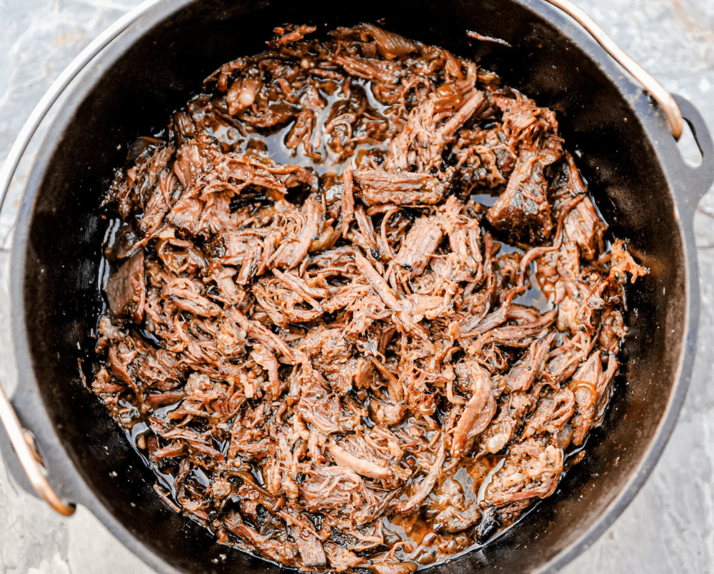 Smoked Shredded Beef made on the Breeo