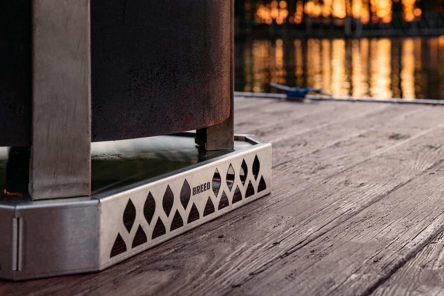 A close up of the Breeo Base with a fire pit