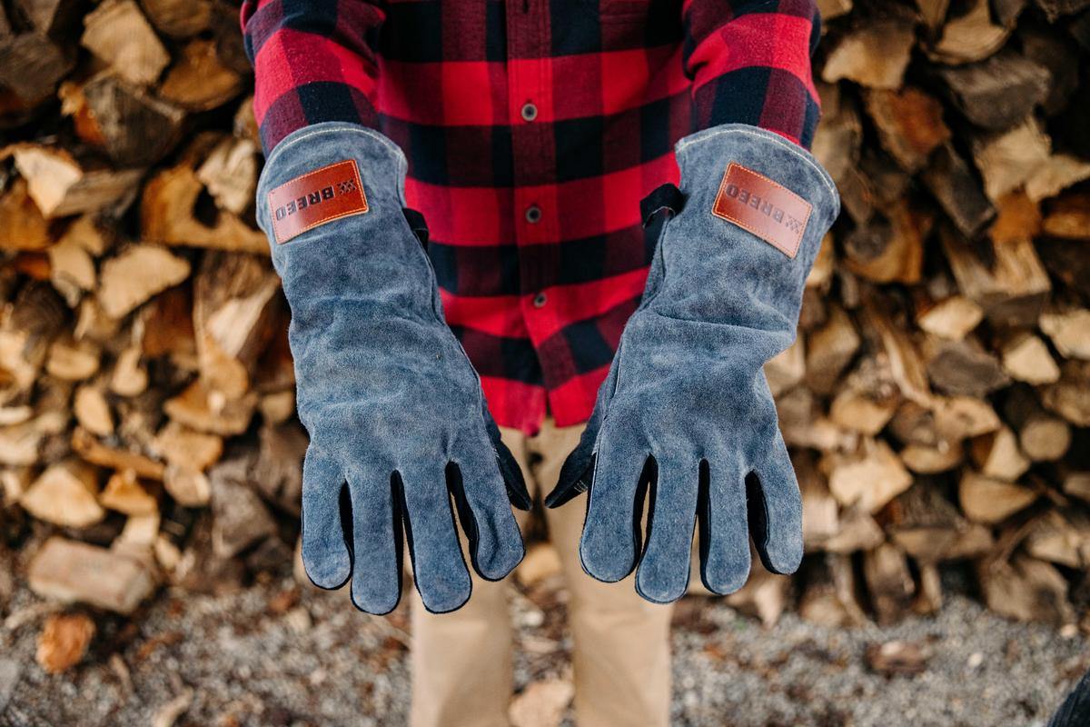 This is an image of the Breeo Leather Fire Gloves