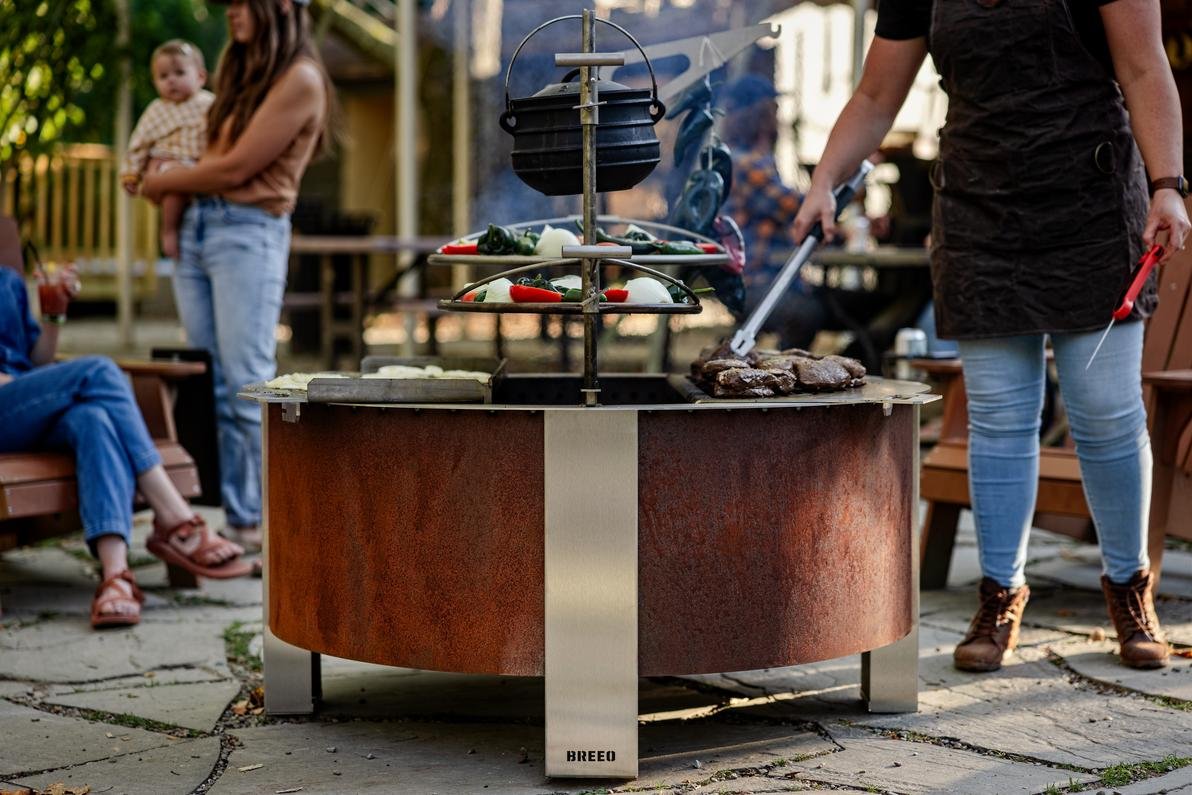 Grilling on an X 42 firepit