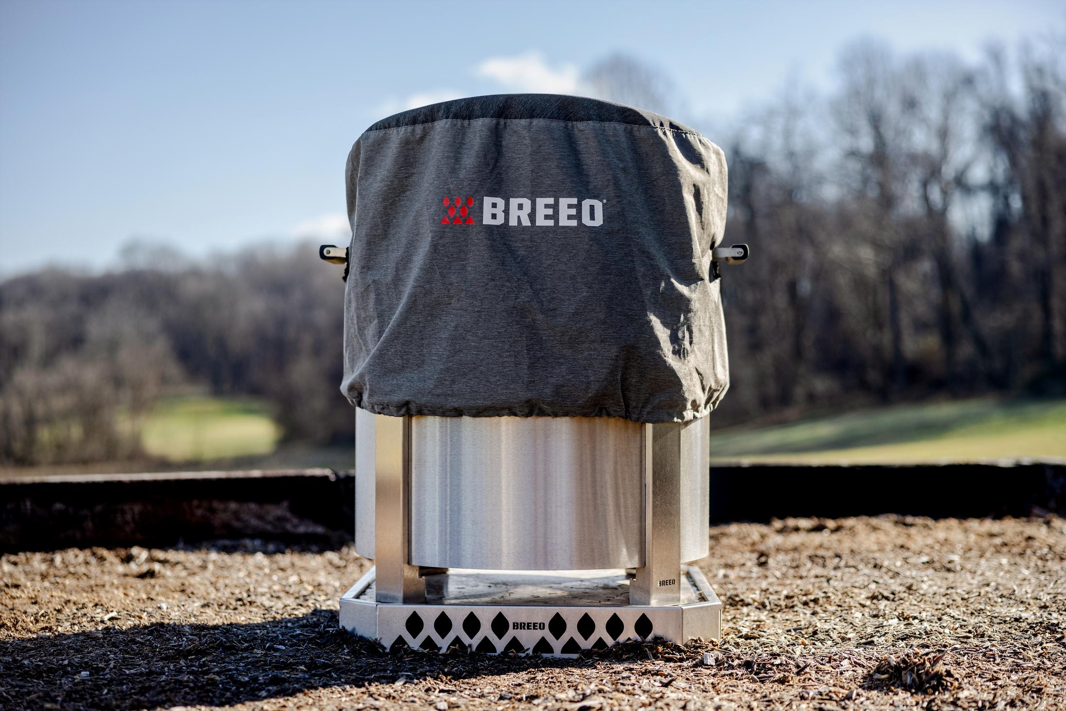 This is an image of the Breeo Pizza Oven cover on a Pizza Oven