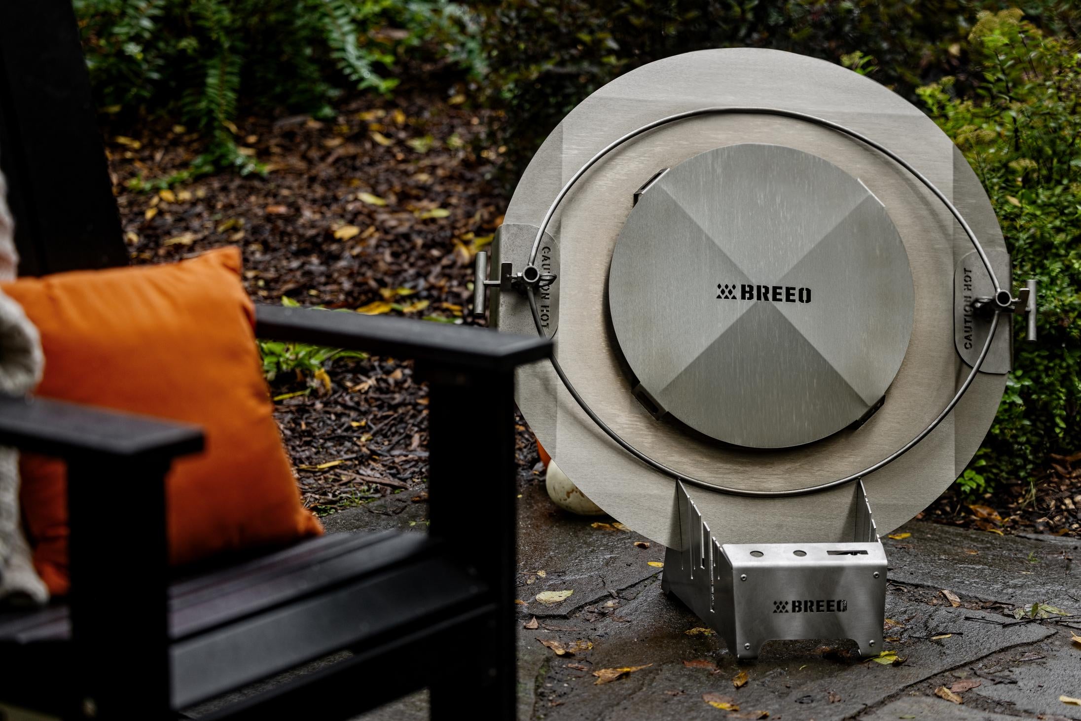 An image of the Heat Deflector 30 stored in a Breeo Dock XL