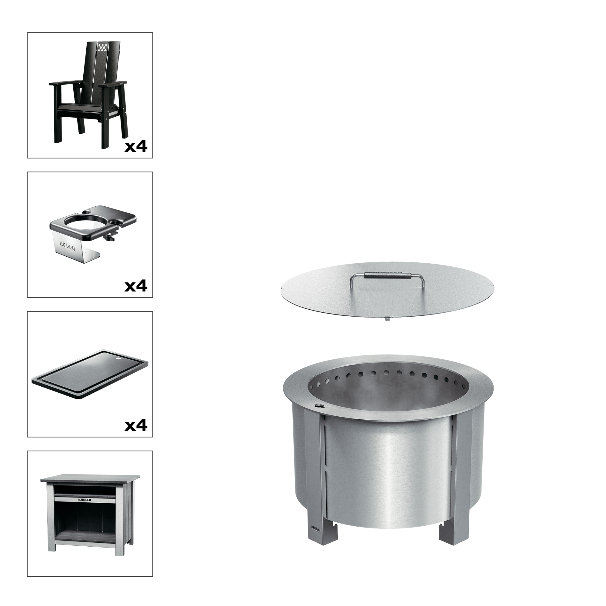 Patio Bundle X19 Stainless Black