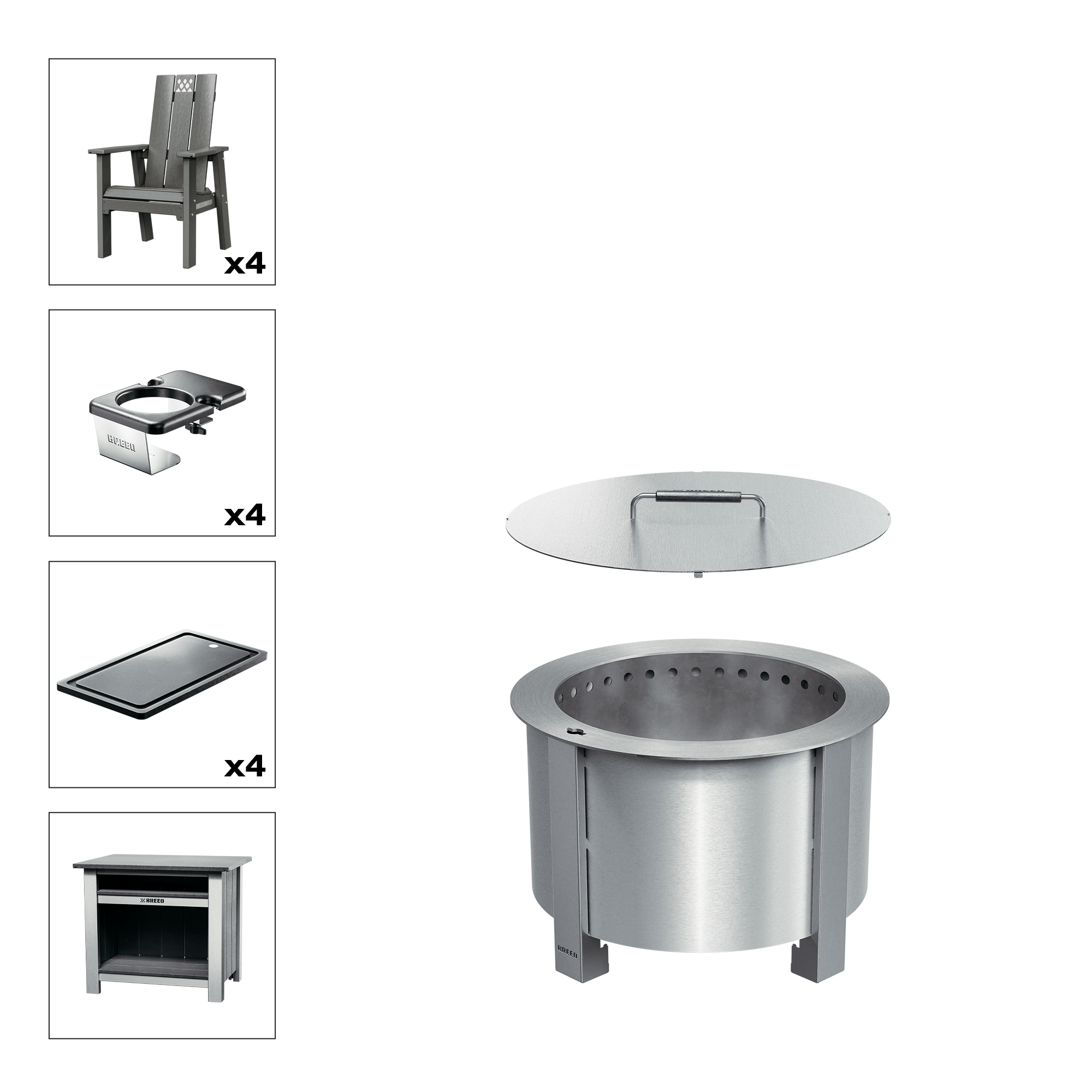 Patio Bundle X19 Stainless Gray