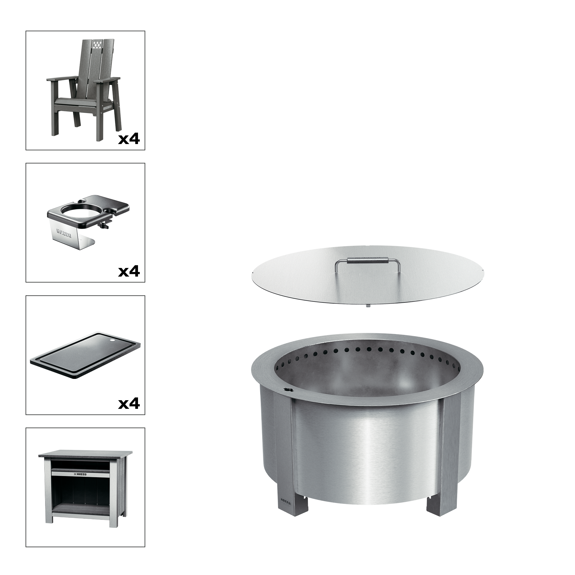 Patio Bundle X24 Stainless Gray