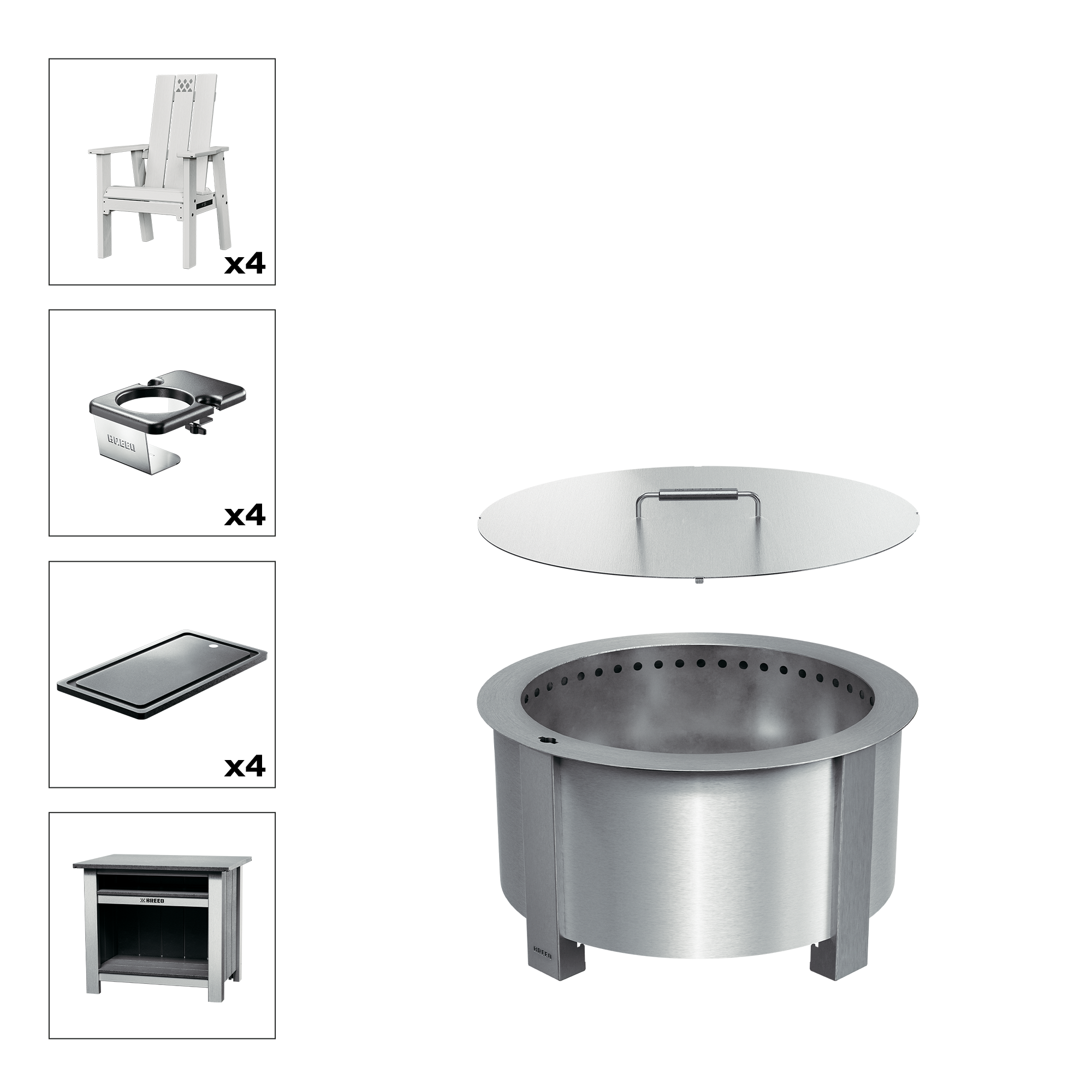 Patio Bundle X24 Stainless White