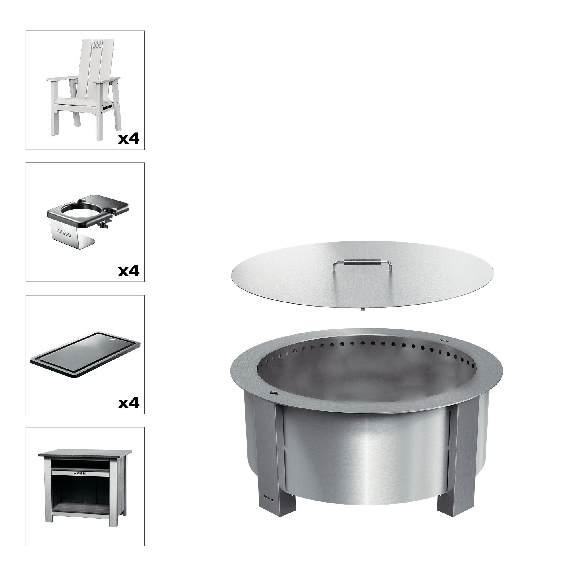 Patio Bundle X30 Stainless White