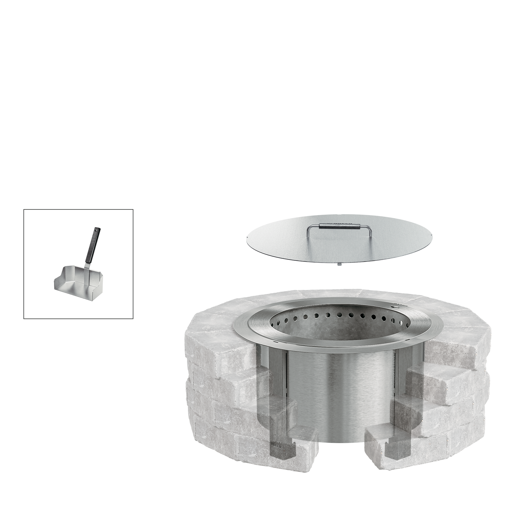 Smokeless Fire Pit Insert Bundle X19 Stainless