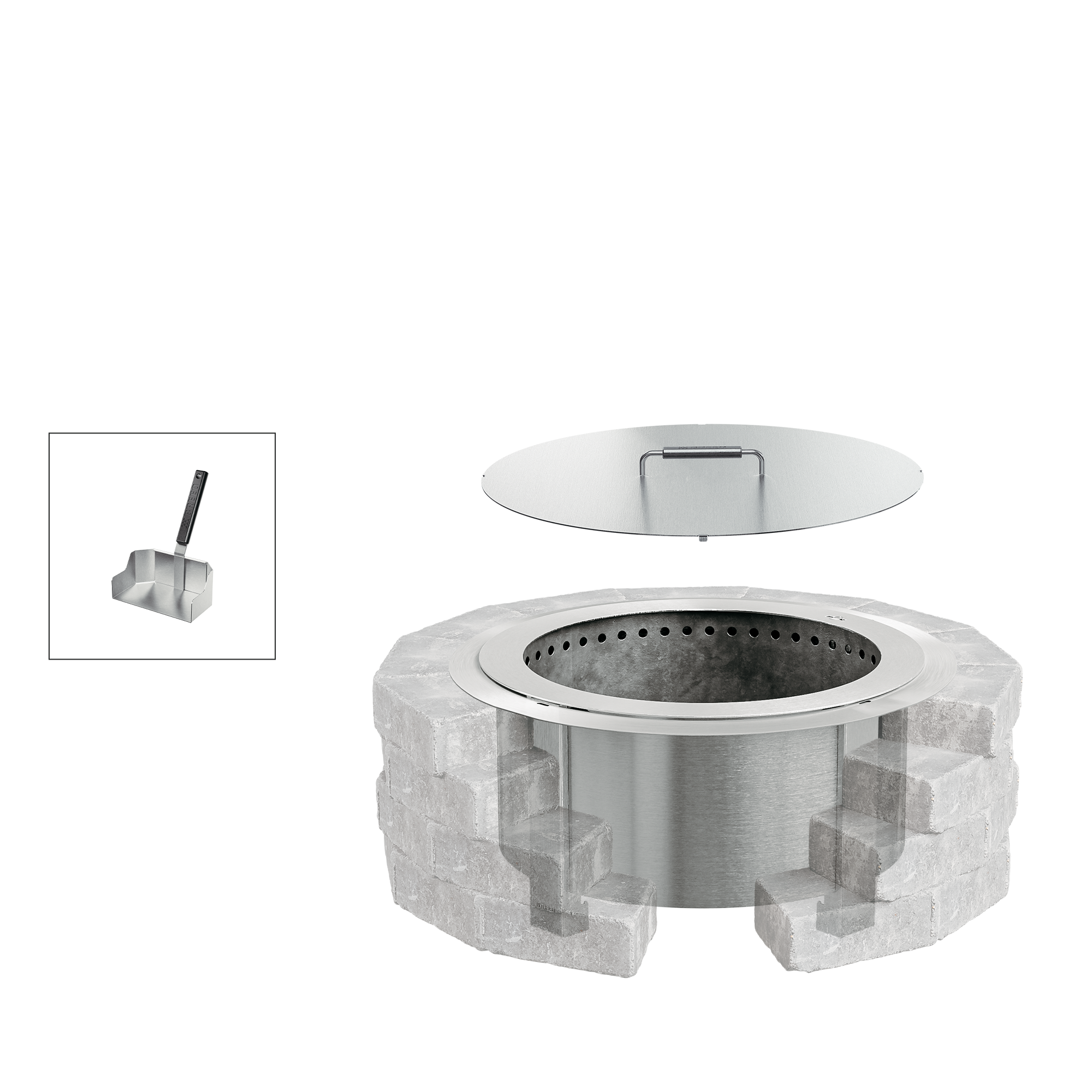 Smokeless Fire Pit Insert Bundle X24 Stainless