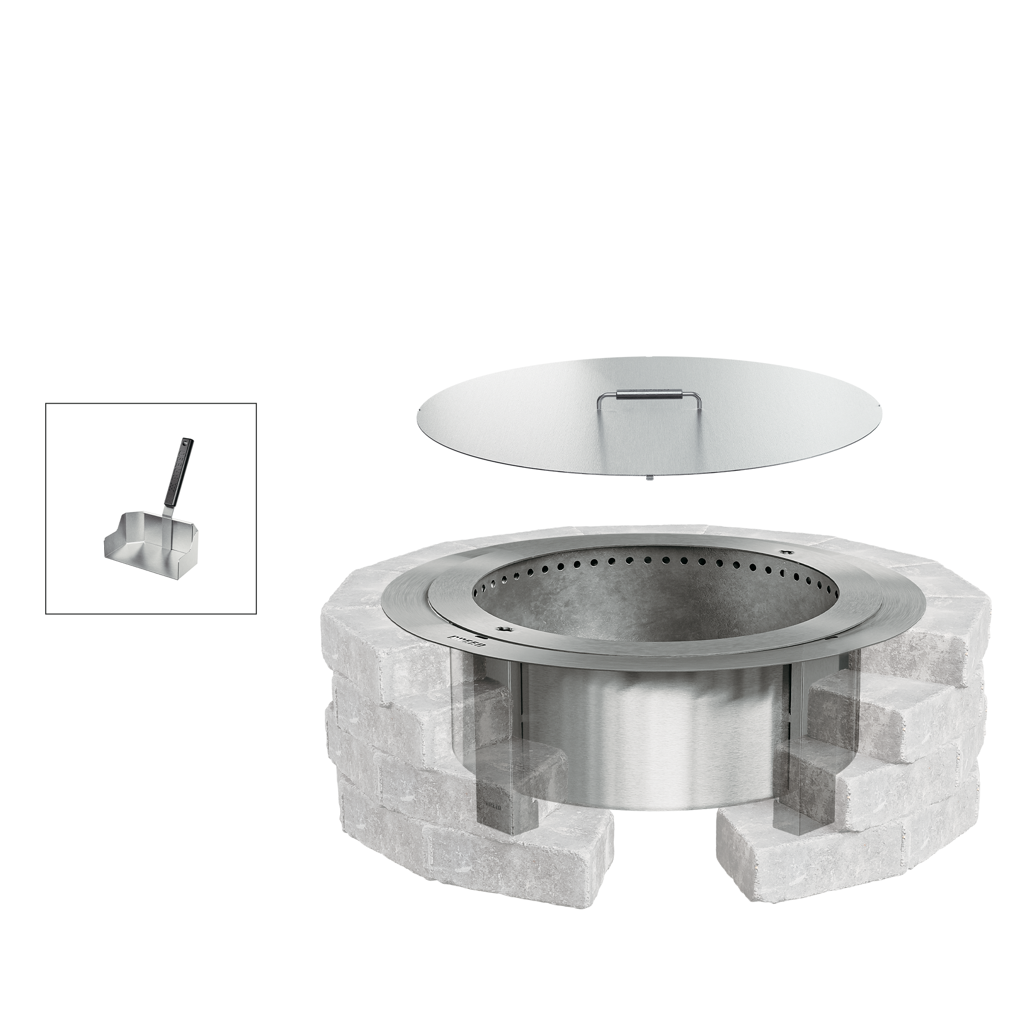 Smokeless Fire Pit Insert Bundle X30 Stainless