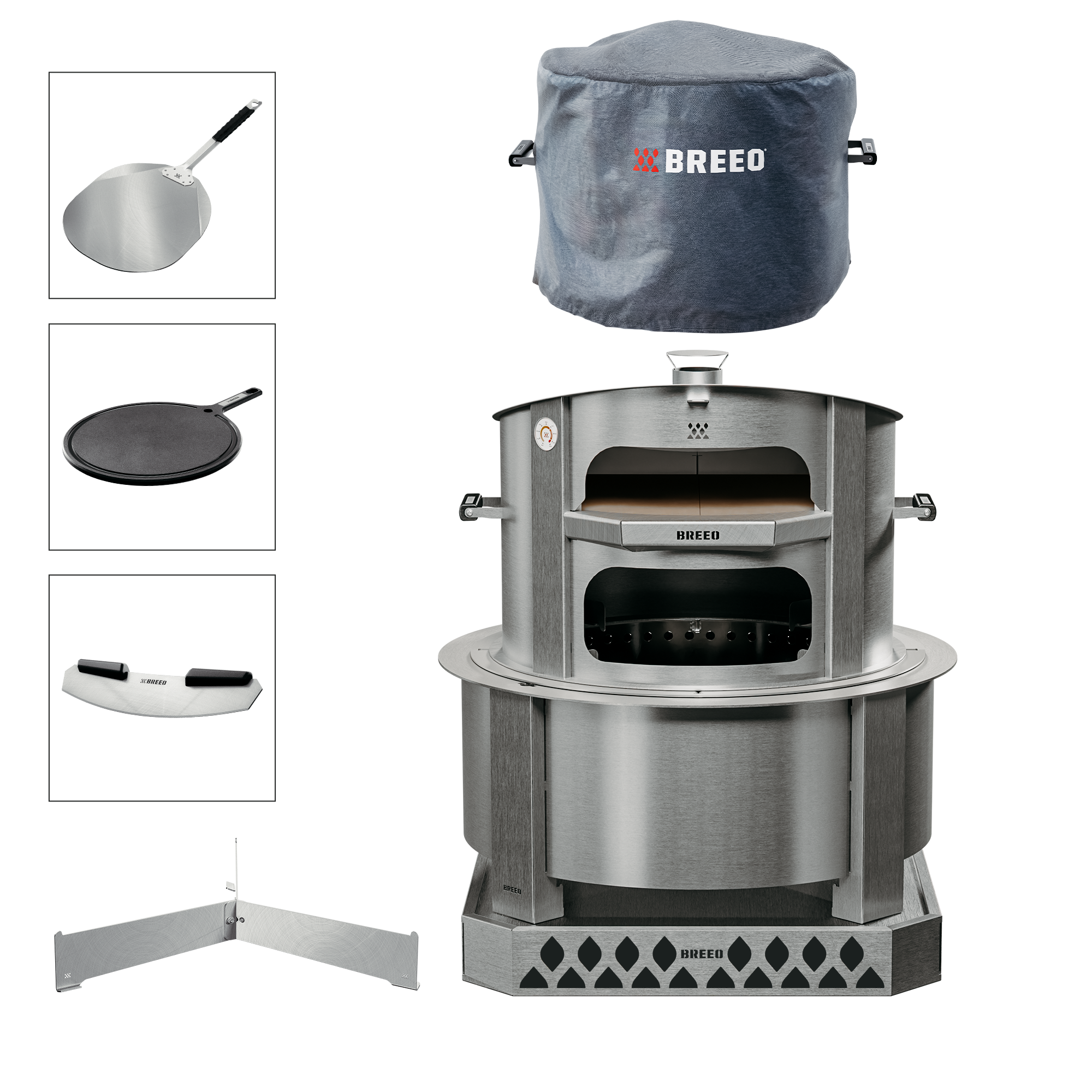 Smokeless Fire Pit Pizza Oven Bundle X30 Stainless
