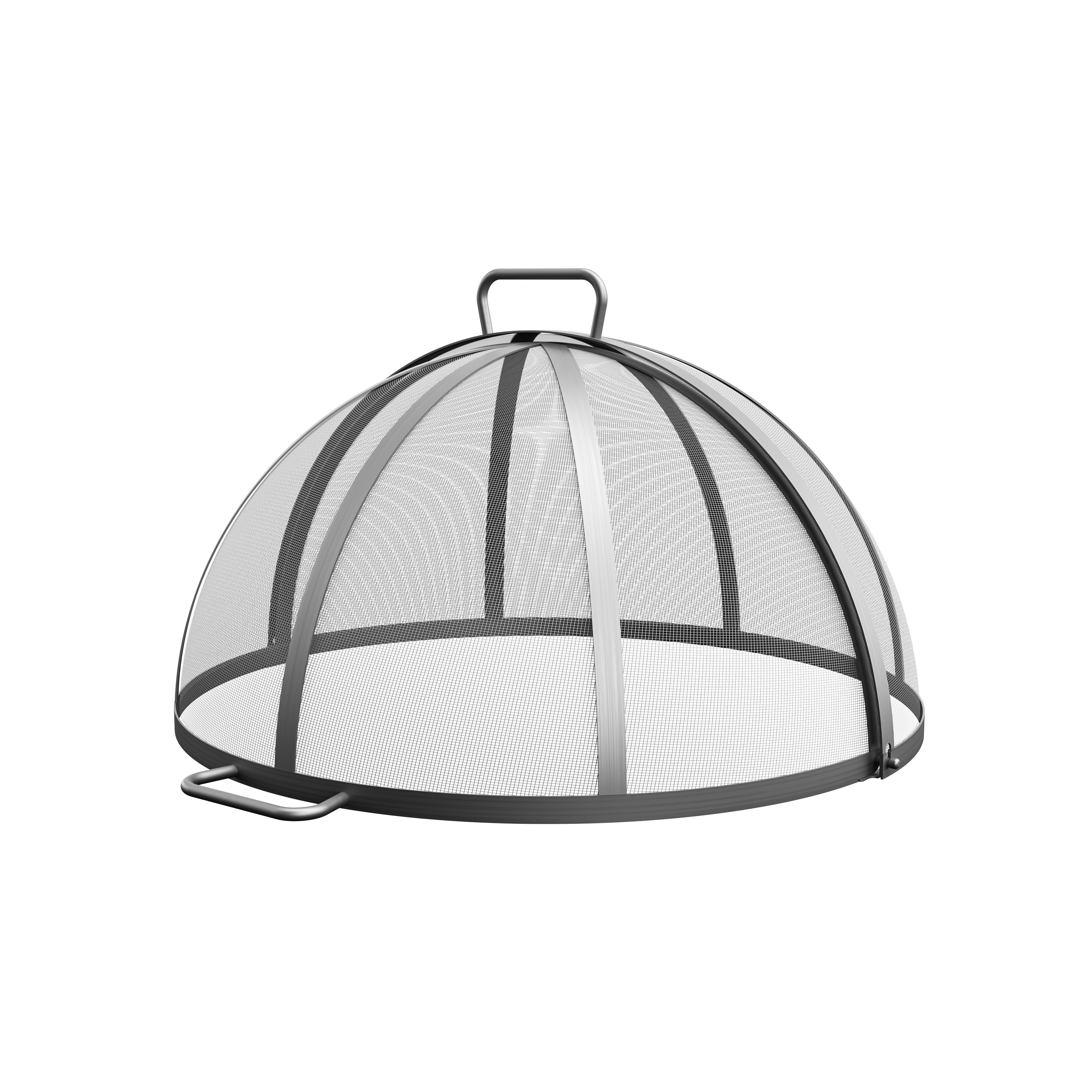 Spark screen mesh dome with a handle on a white background