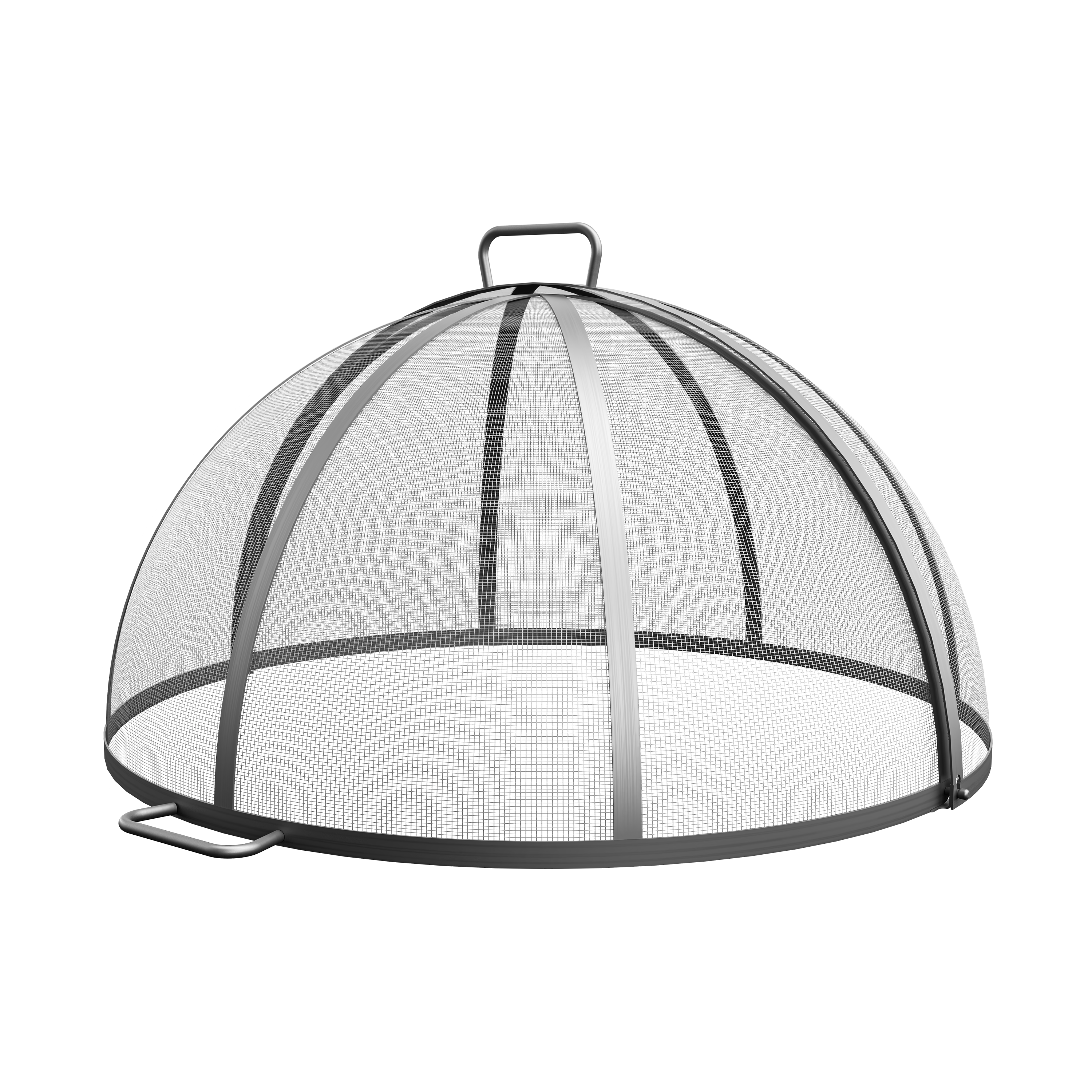 Spark screen mesh dome with a handle on a white background