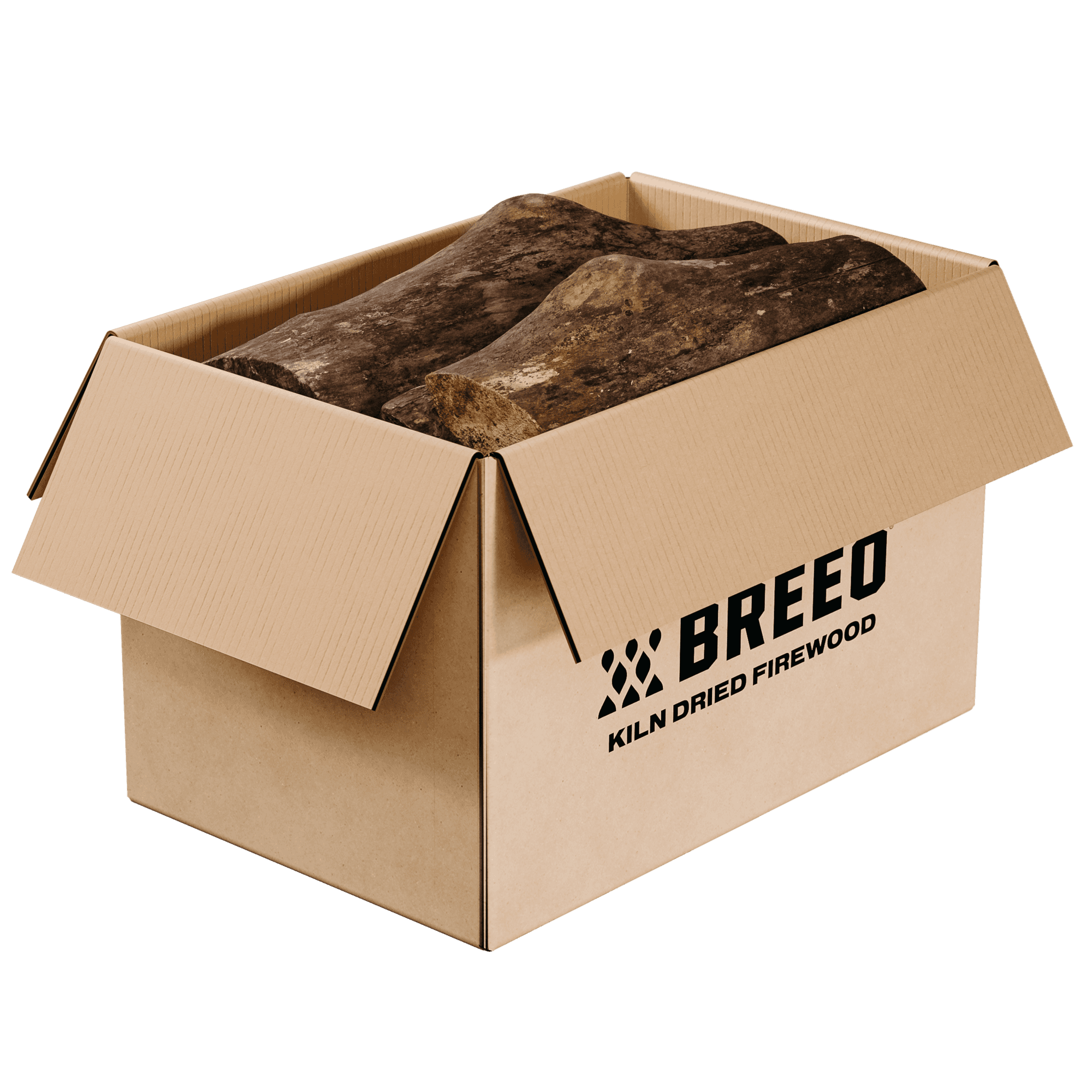 Breeo Oak firewood in a shipping box