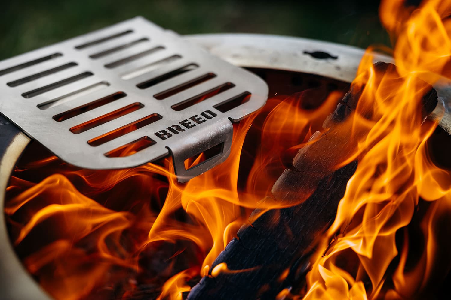 Breeo Skillet Rest attached to an X Series Firepit