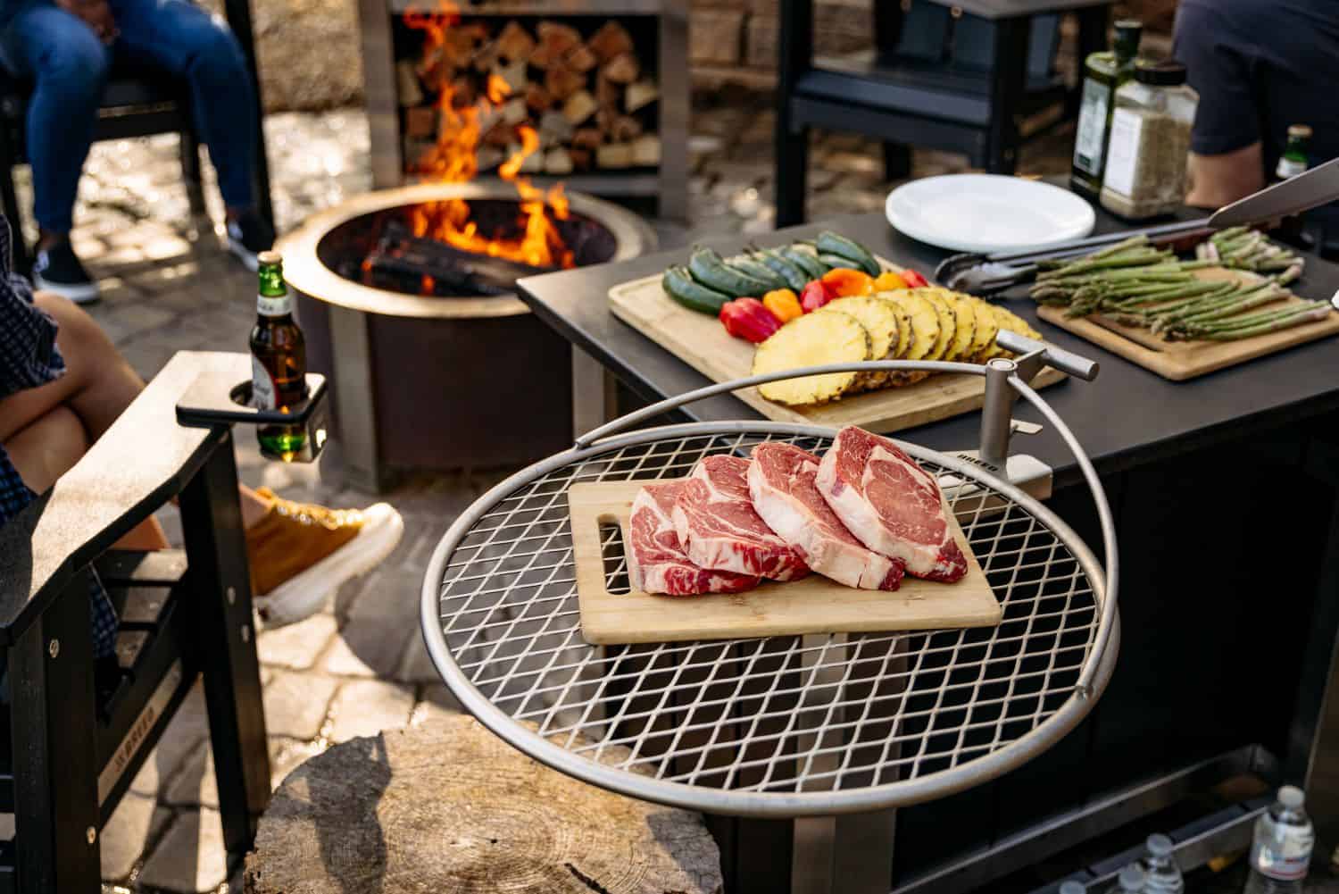 This is an image of the Breeo X Series Table with an Outpost attachment used to prep and serve food