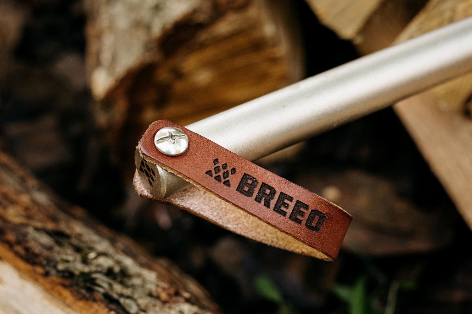 The leather handle on the 304 fire poker