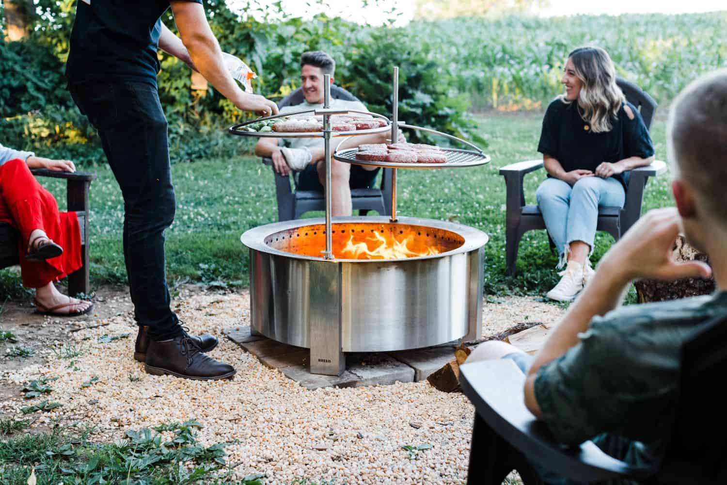 X30 Stainless with two outpost grills used for grilling
