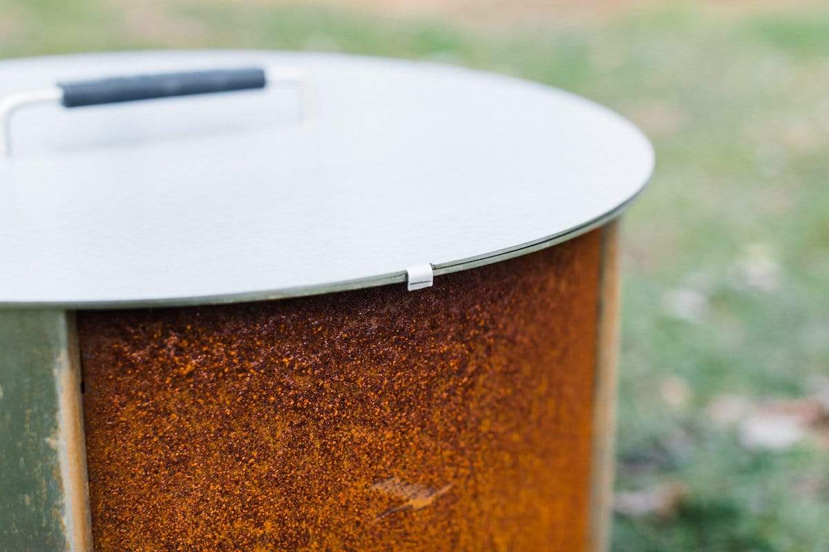 An image of an X Series fire pit with the lid