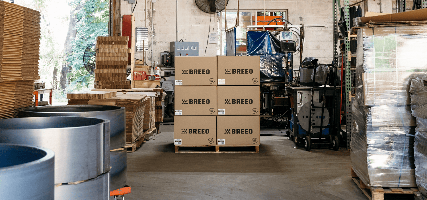 An image of Breeo Boxes ready to ship from the Breeo warehouse