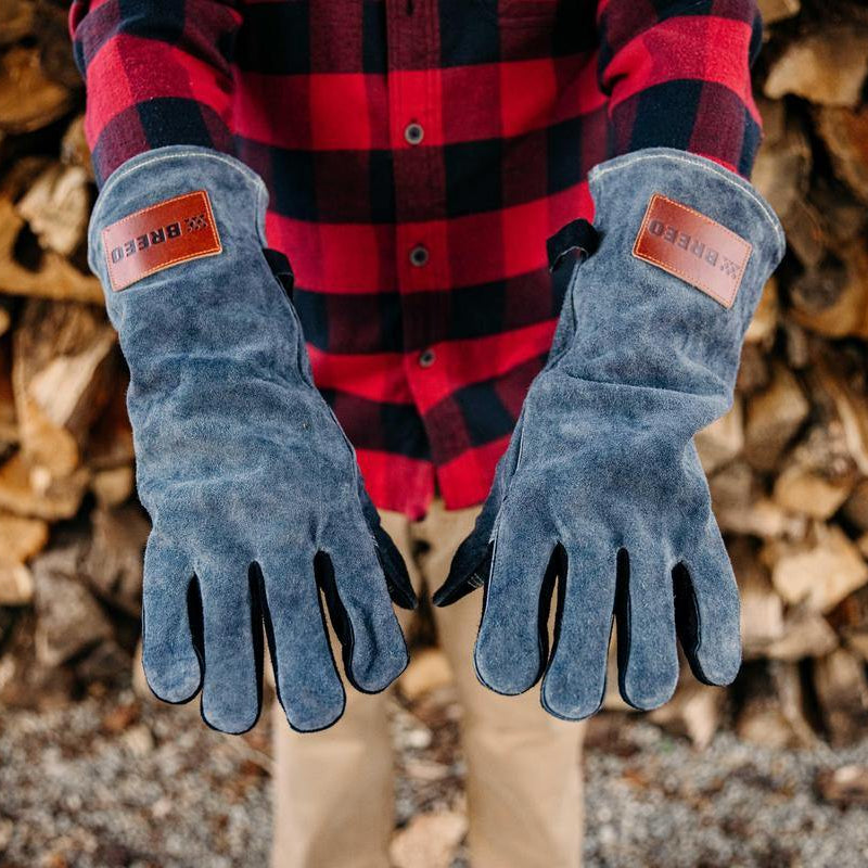 This is an image of the Breeo Leather Fire Gloves