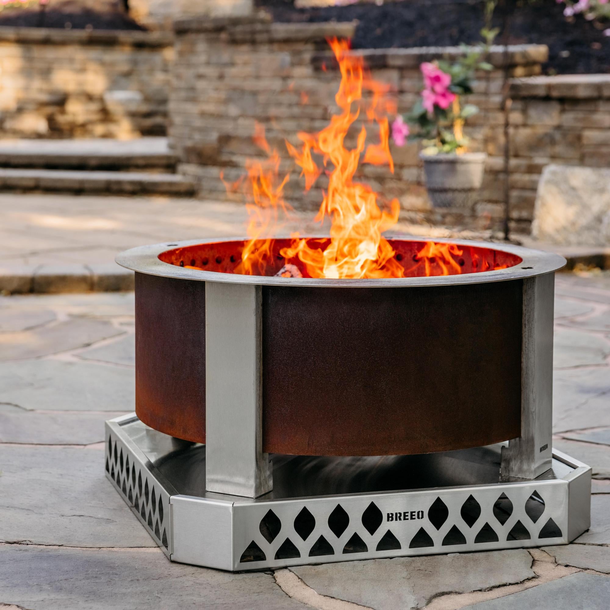 An image of the X30 Corten fire pit with a Base
