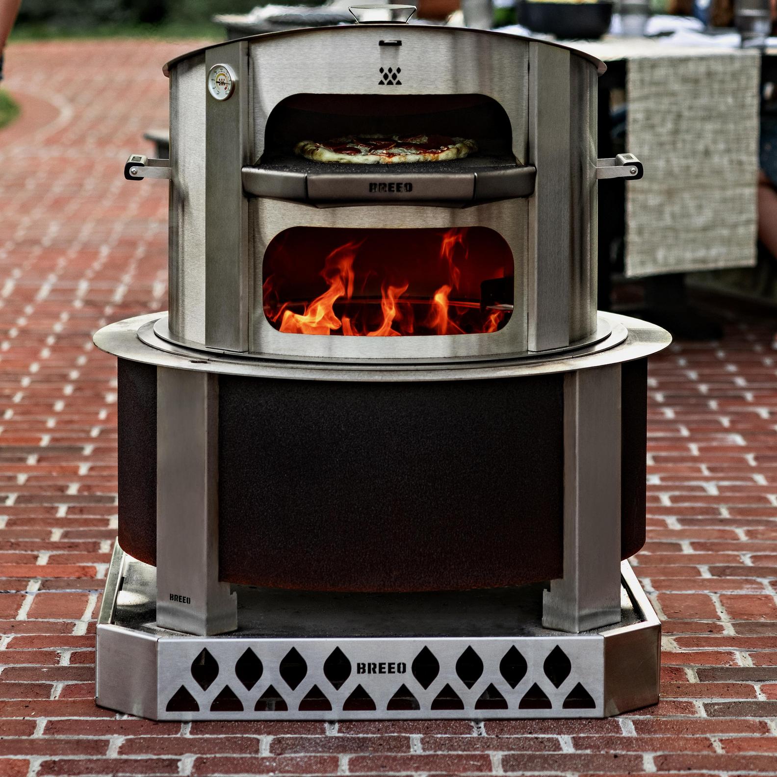 This is an image of the Breeo Pizza Oven  on an X30 with a Pizza Oven Adapter