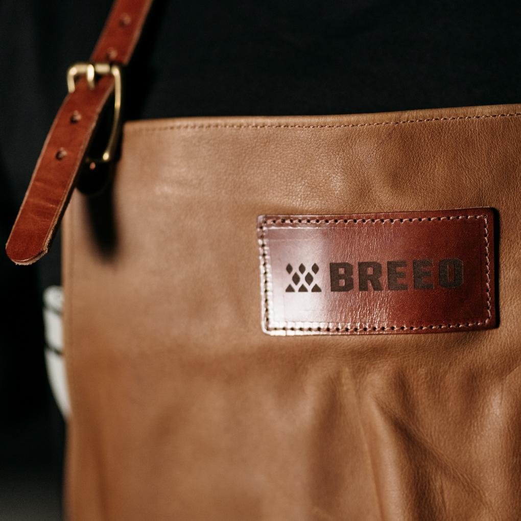 This is an image of the leather patch on the Grilling Apron