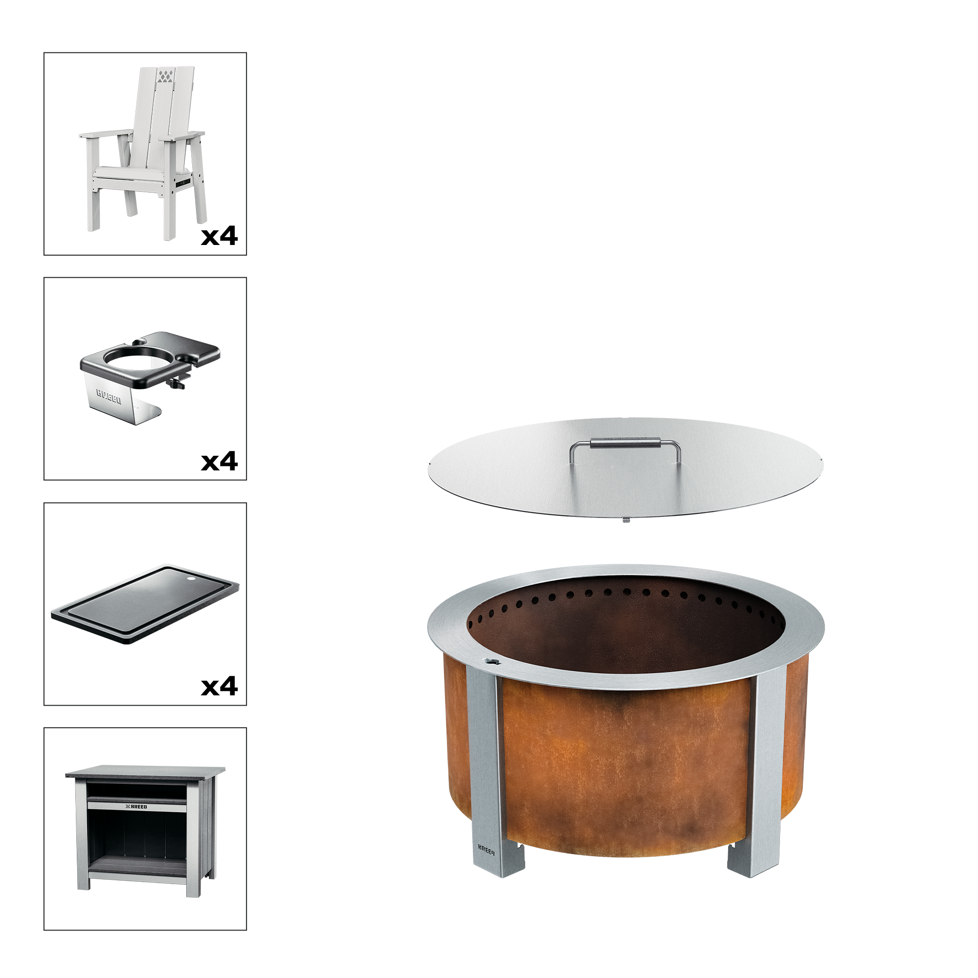 Patio Bundle X24 Corten White