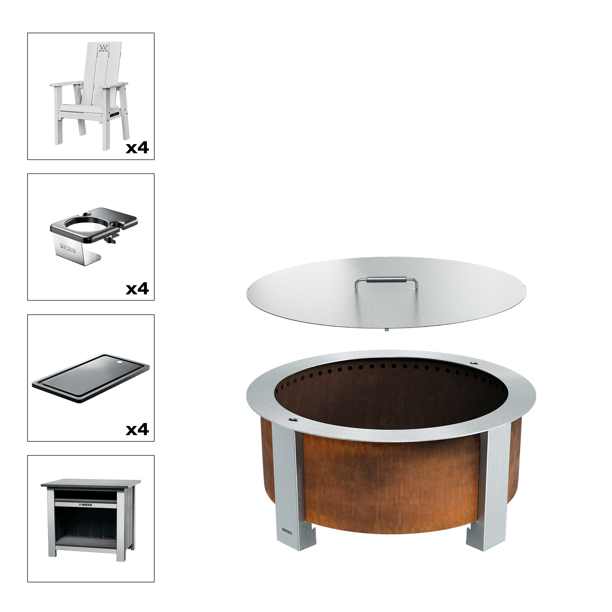 Patio Bundle X30 Corten White