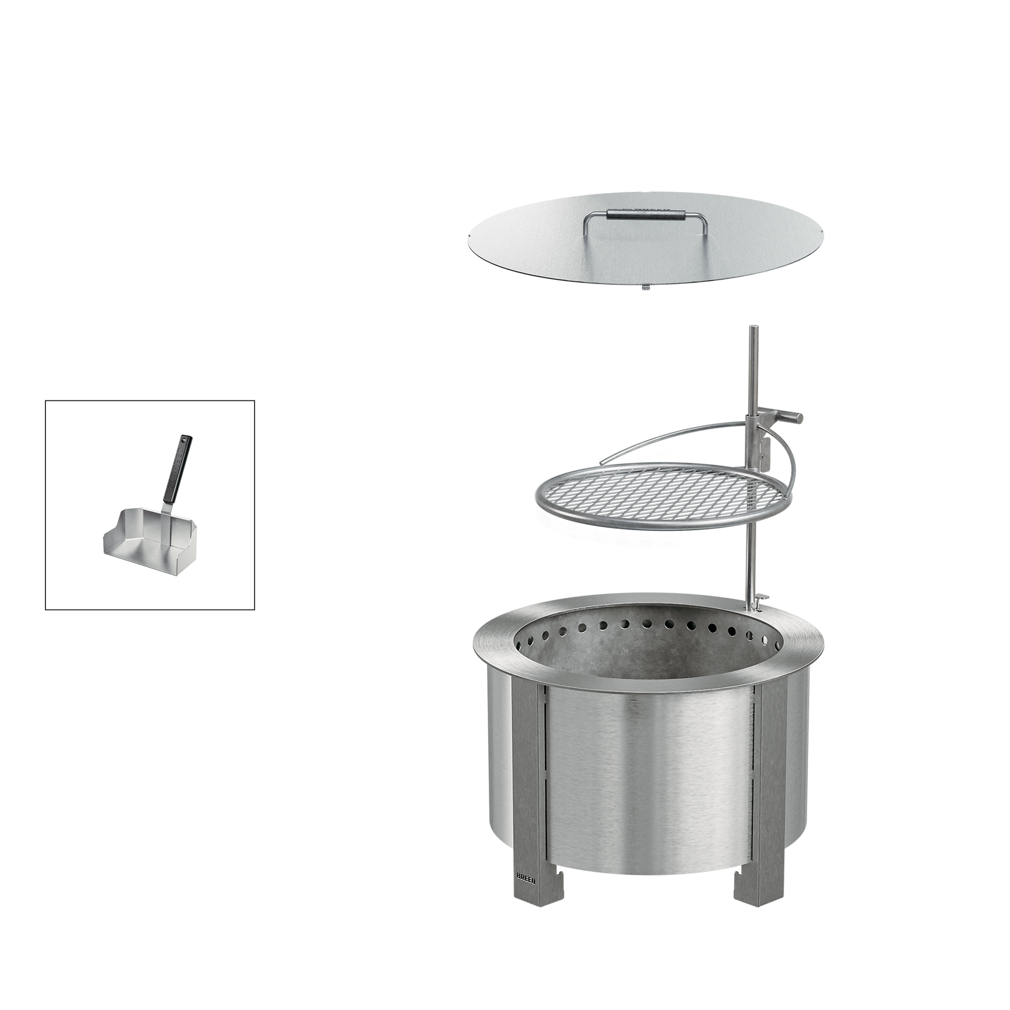 Smokeless Fire Pit Grilling Bundle X19 Stainless