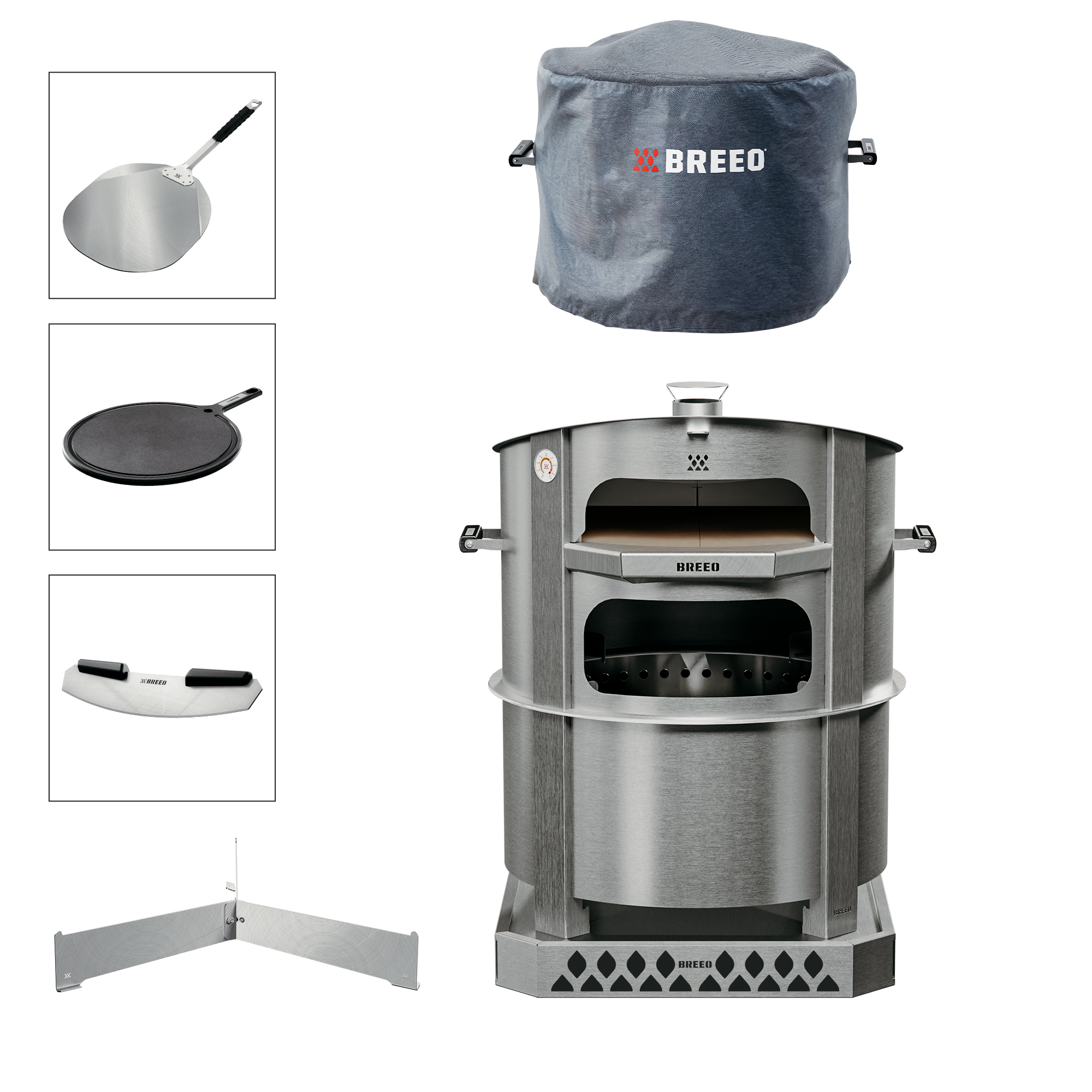 Smokeless Fire Pit Pizza Oven Bundle X24 Stainless